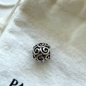 Retired Pandora Sterling Silver Swirl Charm